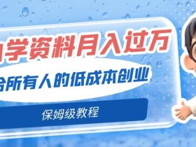 卖小学资料轻松月入过万,适合所有人的低成本创业,保姆级教程