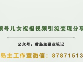 黄岛主·视频号儿女祝福视频引流变现分享课,银发经济新风囗【视频+素材】