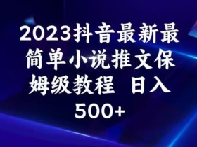 2023抖音最新最简单小说推文保姆级教程,日入500+【揭秘】