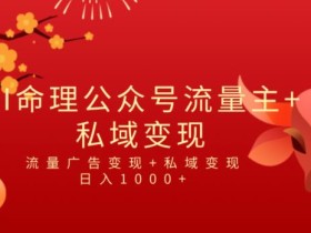 全网首发Ai最新国学号流量主+私域变现,日入1000+,双重收益模式蓝海项目