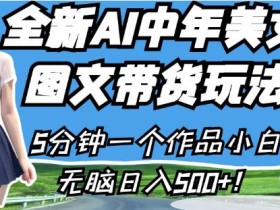 全新AI中年美女图文带货玩法,5分钟一个作品小白无脑日入500+【揭秘】