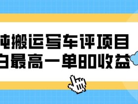 靠纯搬运写车评项目,小白最高一单80收益