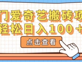 冷门爱奇艺搬砖项目,小白轻松日入100+