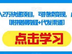 揭秘:月入2万快递项目,可持续变现,小白闭眼入【附视频教程+代发渠道】