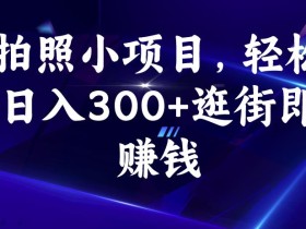 拍照小项目,轻松日入300+逛街即赚钱【揭秘】