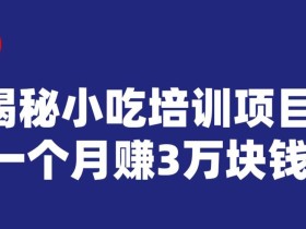 宝哥揭秘小吃培训项目,利润非常很可观,一个月赚3万块钱