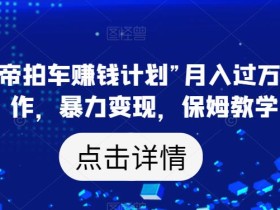 靠“懂车帝拍车赚钱计划”月入过万,无脑操作,暴力变现,保姆教学【揭秘】