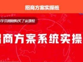 【一度招商】招商方案系统实操班 价值1980元