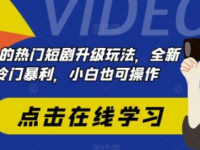 日入300+的热门短剧升级玩法,全新思路,冷门暴利,小白也可操作