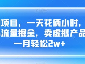 暴利项目,一天花俩小时,小红书流量掘金,卖虚拟产品,一月轻松2w+
