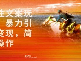 人性文案玩法,暴力引流变现,简单操作