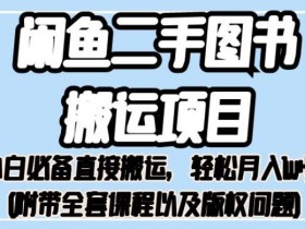 外面卖1980的闲鱼二手图书搬运项目,小白必备直接搬运,轻松月入1w+【揭秘】