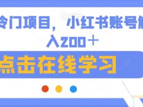 最新冷门项目,小红书账号解封日入200+【揭秘】