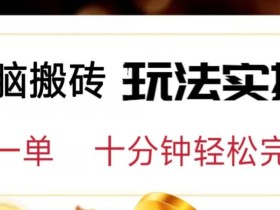 无脑搬砖玩法实操,5元一单,十分钟轻松完成【揭秘】