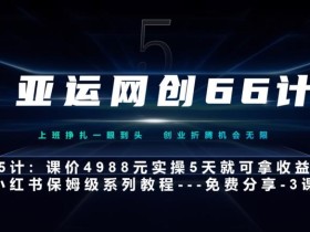 亚运网创66计第5计:小红书实战系列,只需5天即可完全上手-系列10节课第3课-创建和包装你的账号–硬菜