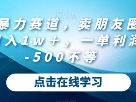 蓝海暴力赛道,卖朋友圈素材,月入1w+,一单利润10-500不等