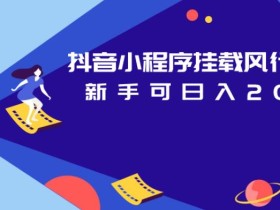 抖音小程序挂载风行视频,新手可日入200+
