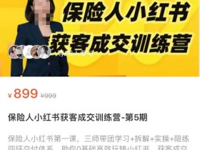 保险人小红书获客成交训练营,0基础高效玩转小红书,可复制的获客成交之路
