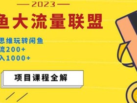 价值1980最新闲鱼大流量联盟玩法,单日引流200+,稳定日入1000+