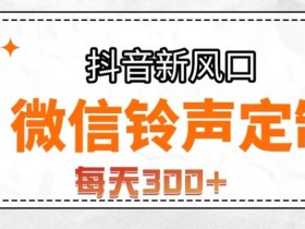 抖音风口项目,铃声定制,做的人极少,简单无脑,每天300+【揭秘】
